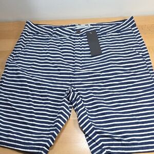 Cotone Navy and White Striped Shorts